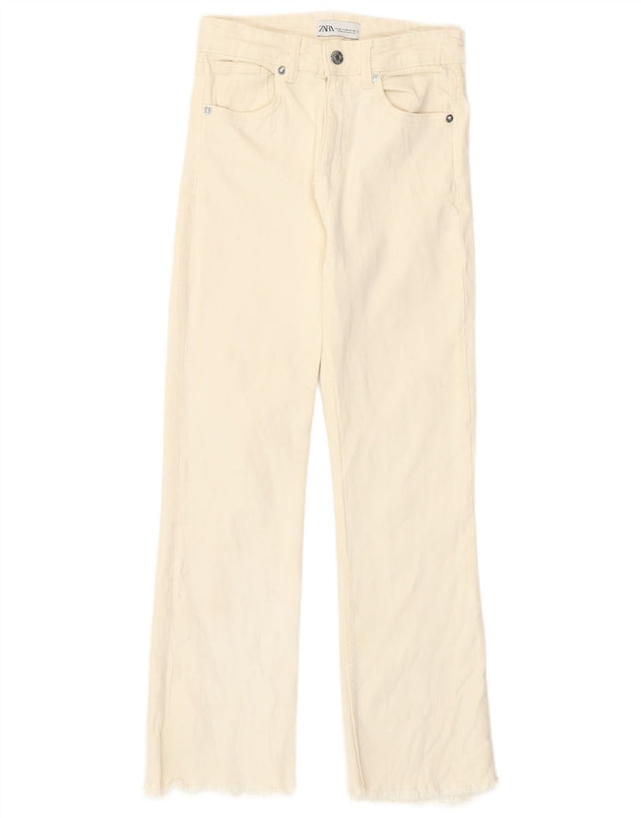 Zara Jeans Rectos Mujer EU 36 XS W26 L25 Algodón Blanco