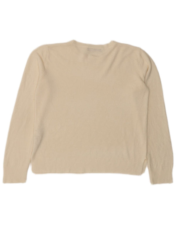 Marks & Spencer Suéter tipo jersey con cuello redondo para mujer UK 14 Medium Off White