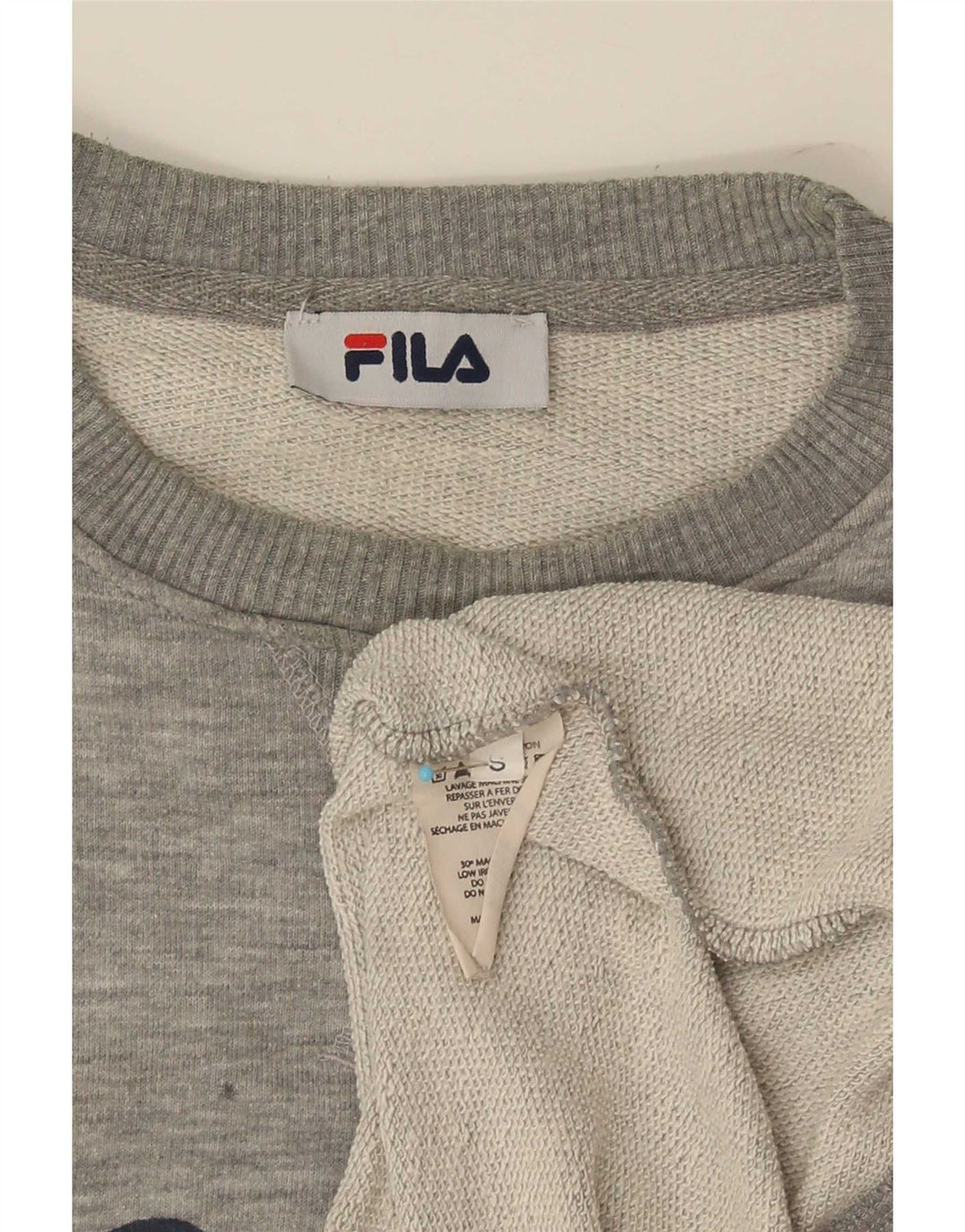 Fila Hombre Sudadera Gráfica Jersey Pequeño Algodón Moteado Gris