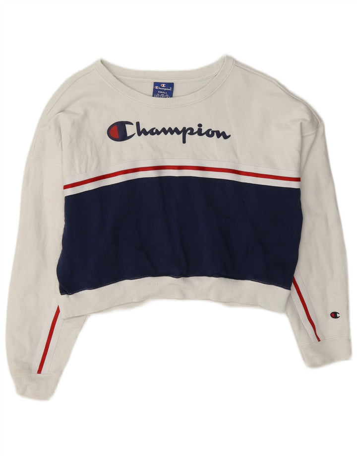 Champion Sudadera Corta De Gran Tamaño para Mujer UK 10 Small White