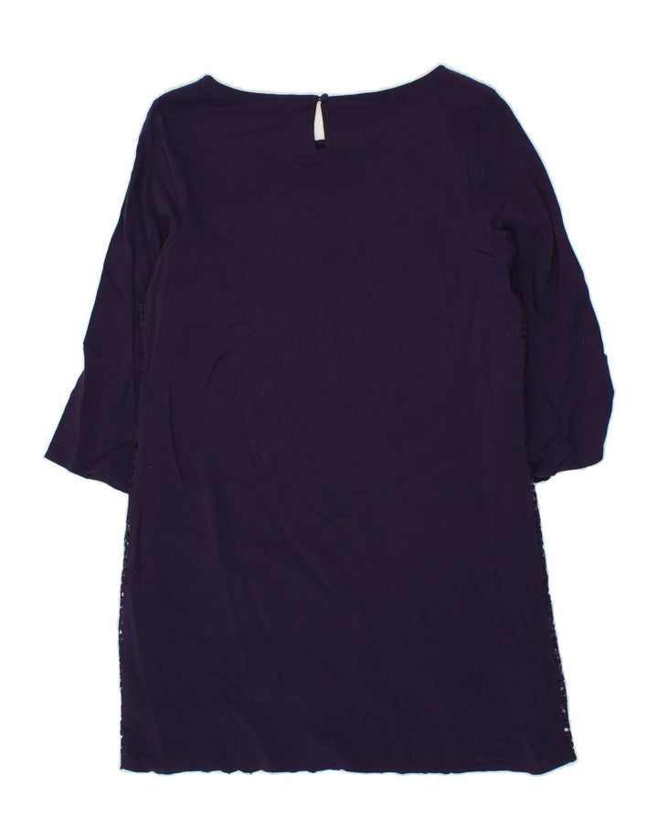 WHITE STUFF Womens 3/4 Sleeve Shift Dress UK 12 Medium  Purple Vintage White Stuff and Second-Hand White Stuff from Messina Hembry 