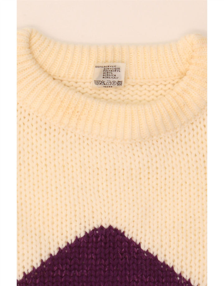 C&A Jersey de cuello redondo para mujer EU 40 Medium Off White Argyle/Diamond