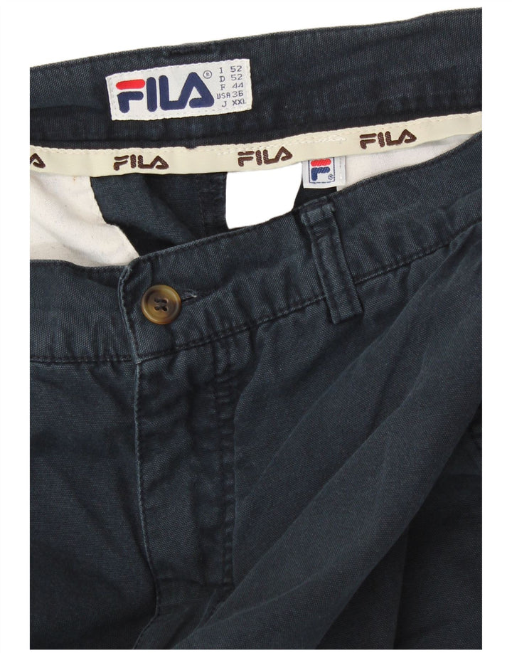 FILA Pantalones cortos cargo para hombre IT 52 XL W36 Azul marino