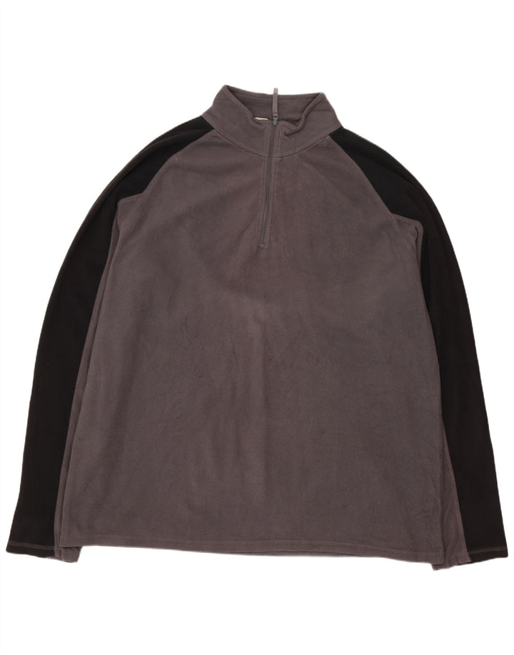 MOUNTAIN WAREHOUSE Jersey de forro polar con cuello y cremallera para hombre 2XL Gris Colorblock