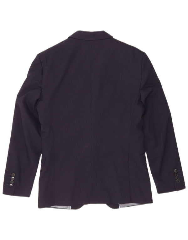 Zara Chaqueta tipo blazer de 2 botones para hombre EU 46 Small Viscosa azul marino