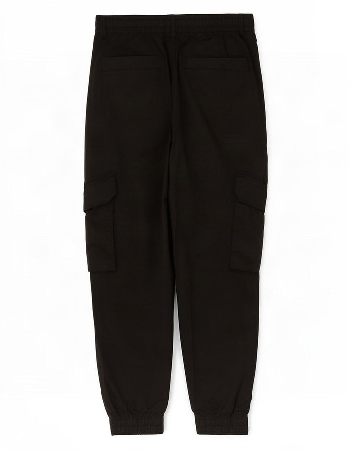 Zara Hombre Crop Joggers Pantalones Cargo Medianos W31 L25 Poliéster Negro