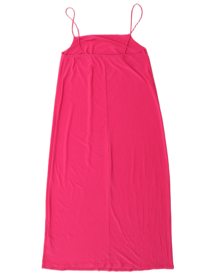 Zara Vestido lencero para mujer UK 44 Poliéster rosa medio