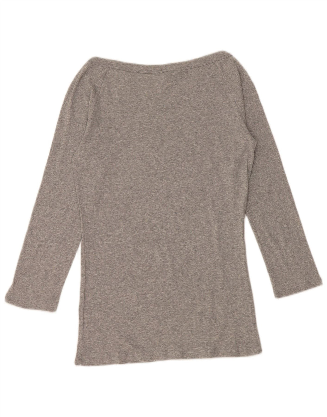 BENETTON Top con hombros descubiertos para mujer, manga 3/4, UK 42, gris medio moteado