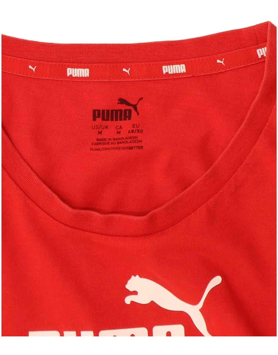 PUMA Camiseta gráfica para hombre Top Medium Red Colourblock Cotton