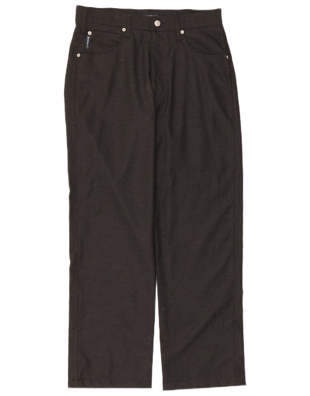 Armani Hombre Pantalones Casuales Rectos W33 L29 Poliéster Negro