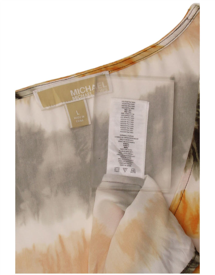 MICHAEL KORS Chaleco para mujer Top UK 16 Grande Multicolor Tie Dye Poliéster