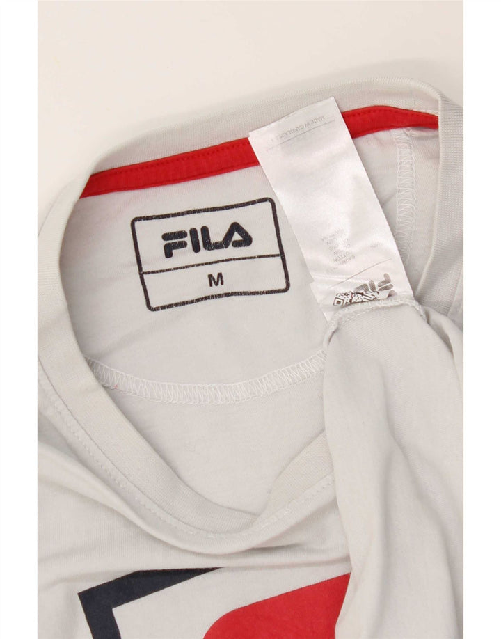 Fila Camiseta gráfica para hombre Top Medium White Cotton