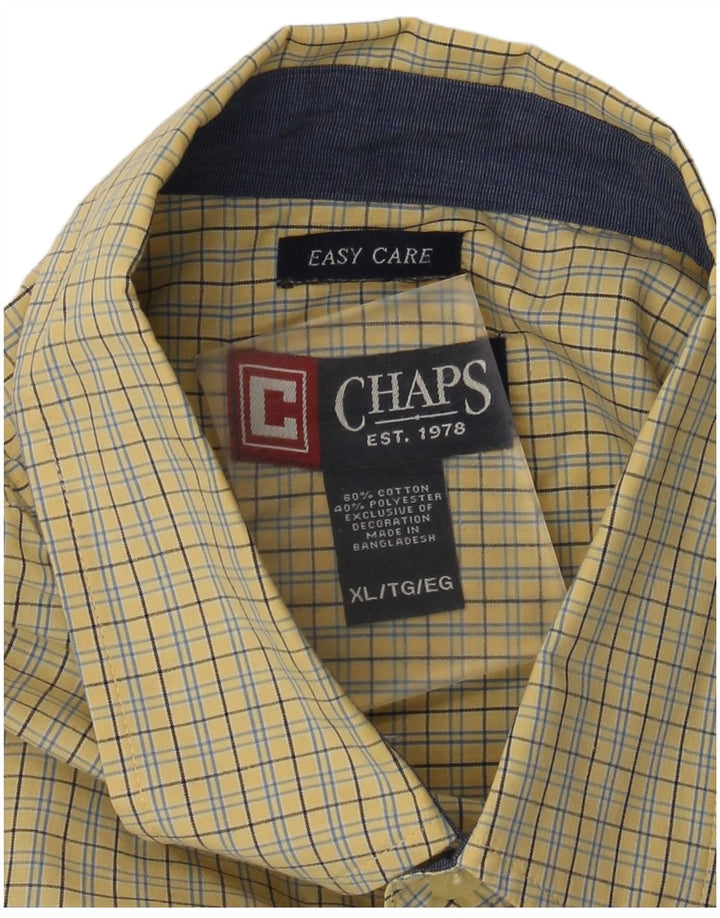Chaps Camisa de fácil cuidado para hombre XL Algodón a cuadros amarillos