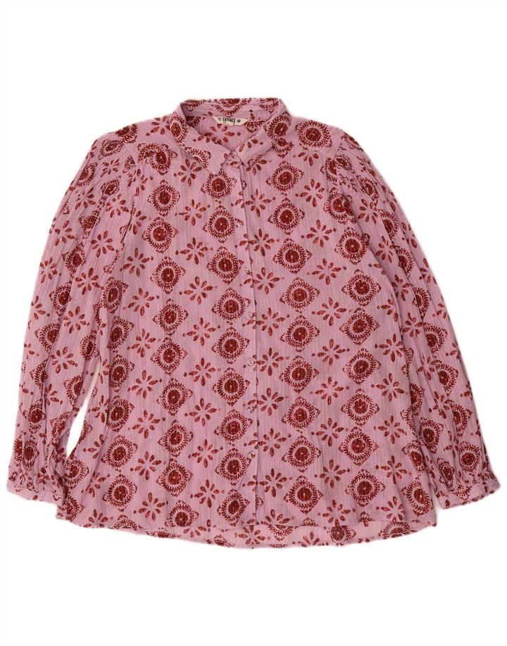 Camisa extragrande para mujer Fat Face UK 44 Algodón geométrico rosa medio