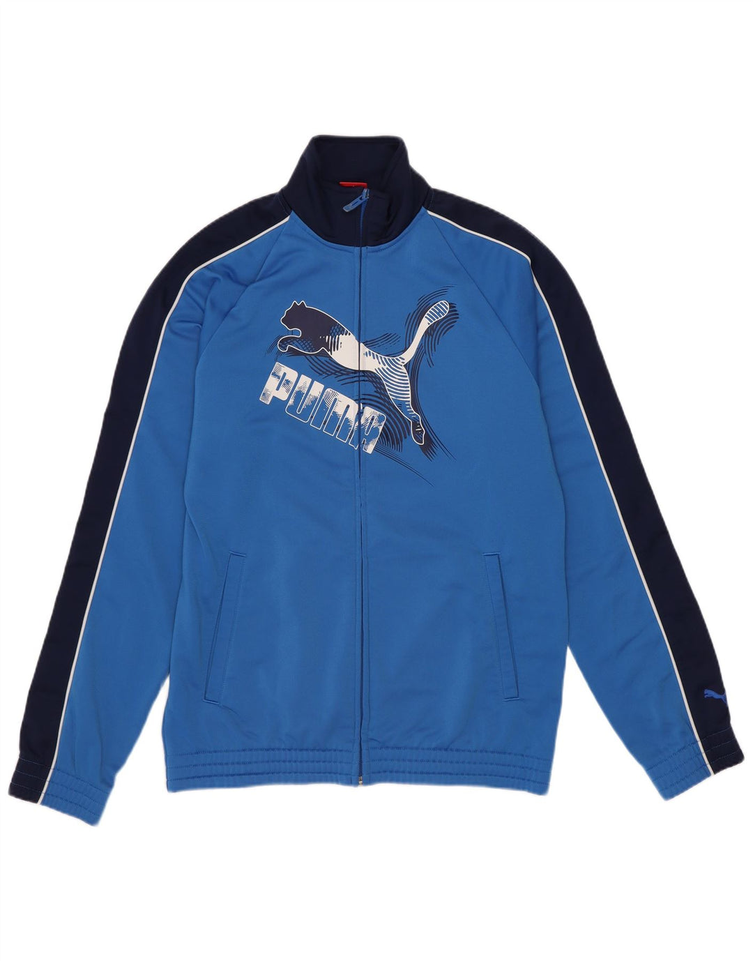 Puma - Chaqueta de chándal con gráfico para niños, 13-14 años, color azul