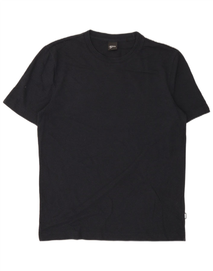 Hugo Boss Hombre Camiseta Top Medium Azul Marino Algodón