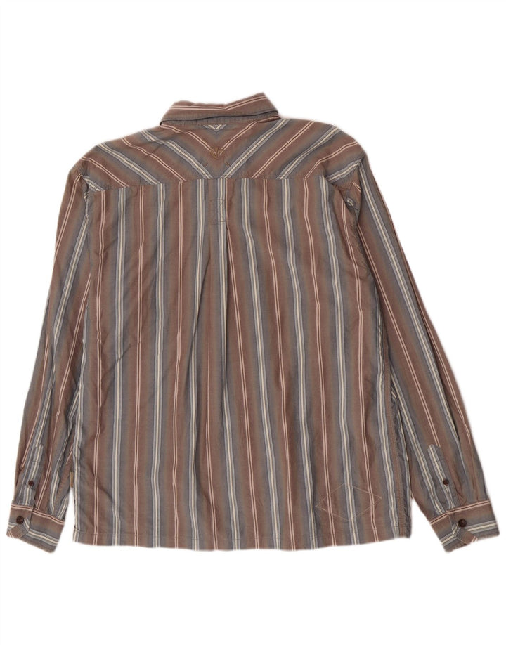 Camisa de hombre Fat Face Grande de algodón a rayas grises
