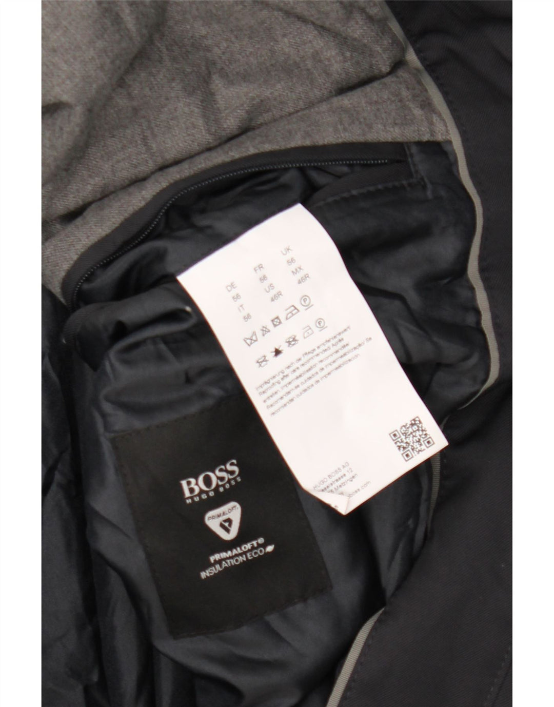 Hugo Boss Abrigo para hombre EU 56 3XL Algodón negro