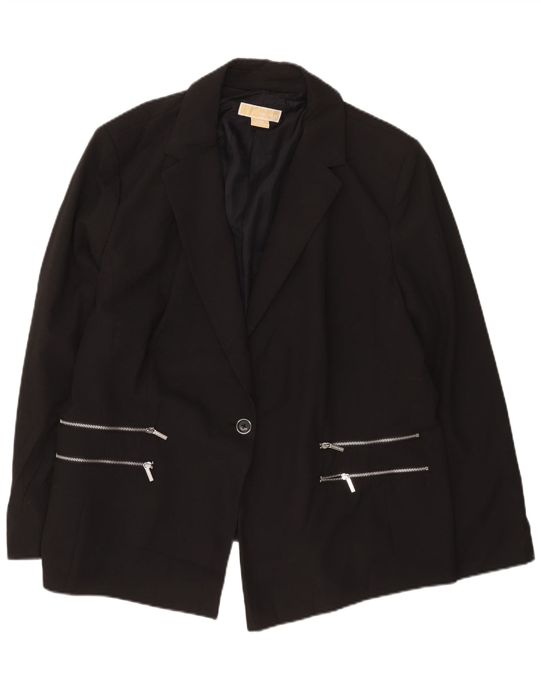Chaqueta tipo blazer de 1 botón para mujer Michael Kors US 22 3XL Poliéster negro moderno