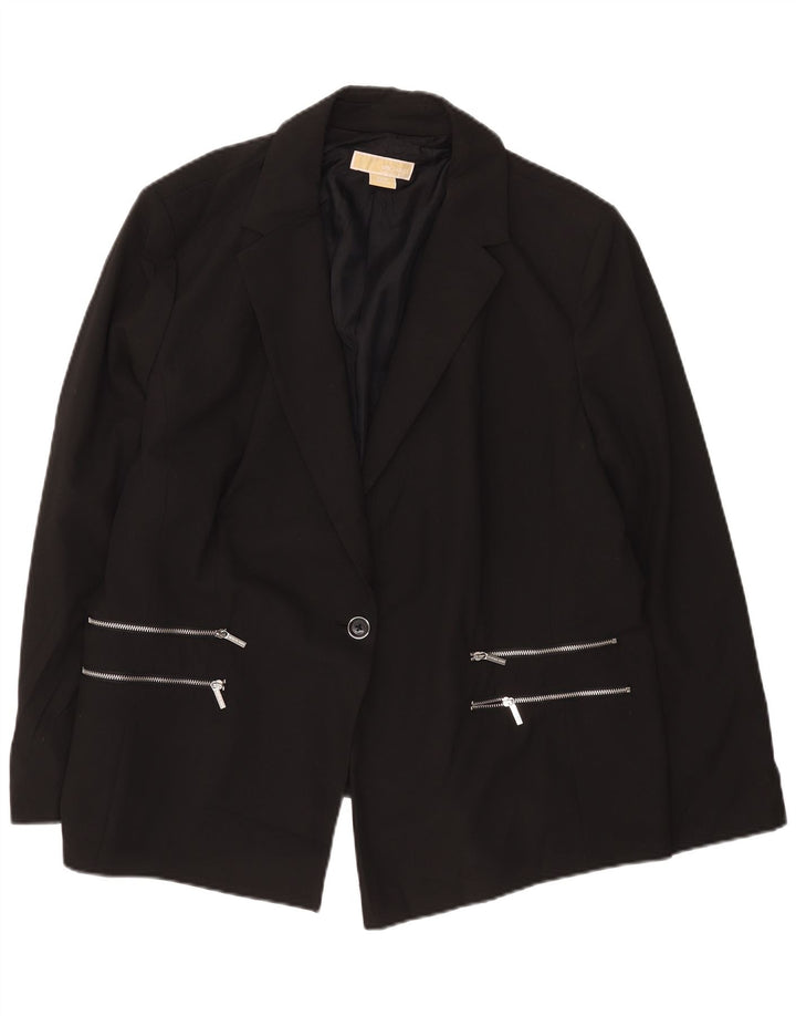Chaqueta tipo blazer de 1 botón para mujer Michael Kors US 22 3XL Poliéster negro moderno