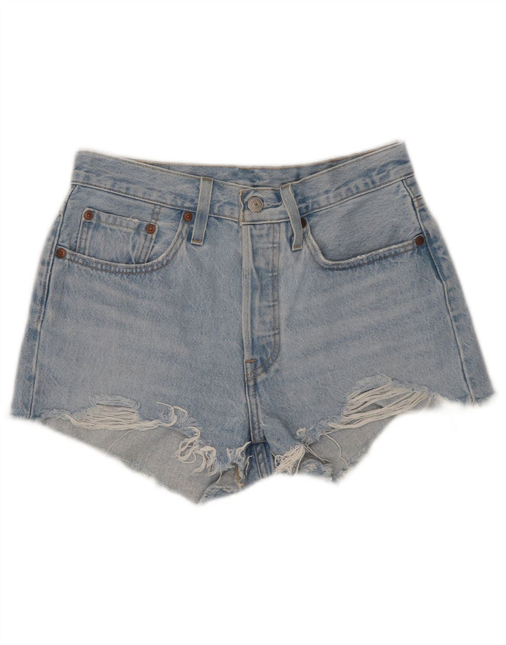Levi's Mujer 501 Shorts De Mezclilla Desgastados W26 Algodón Azul Pequeño
