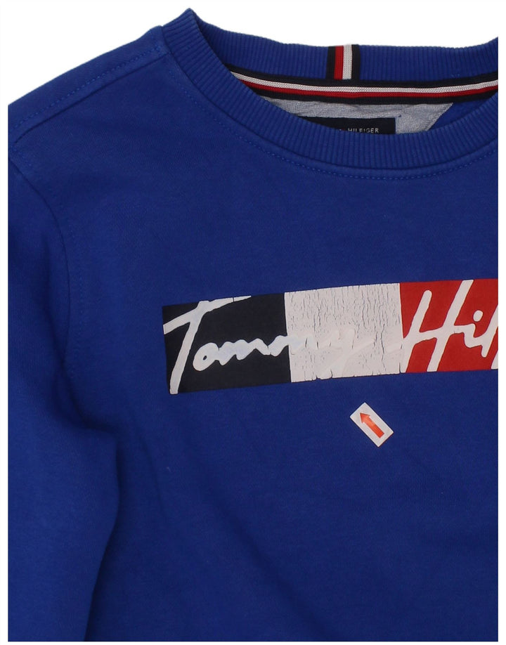 TOMMY HILFIGER Sudadera estampada para niño 8-9 años Algodón azul medio