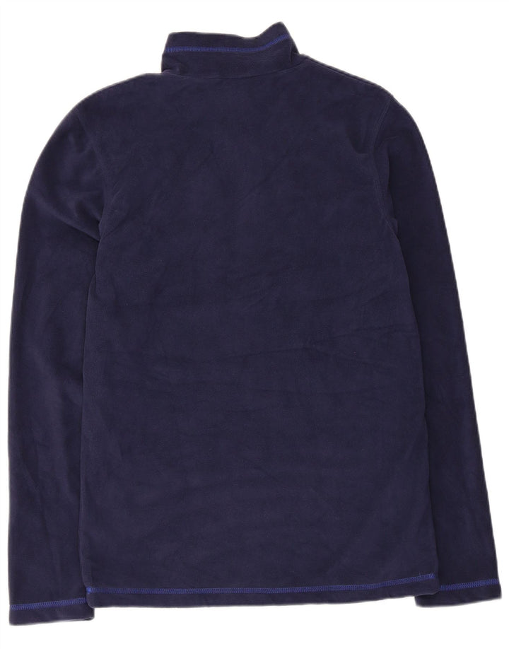 Reebok Hombre Zip Neck Fleece Jumper Medio Azul Marino Poliéster Deportes