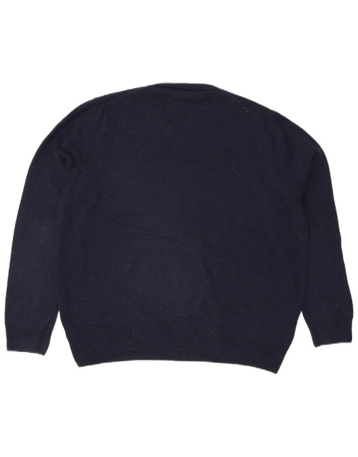 Marks & Spencer Jersey con Cuello en V para Hombre XL Lana Azul Marino