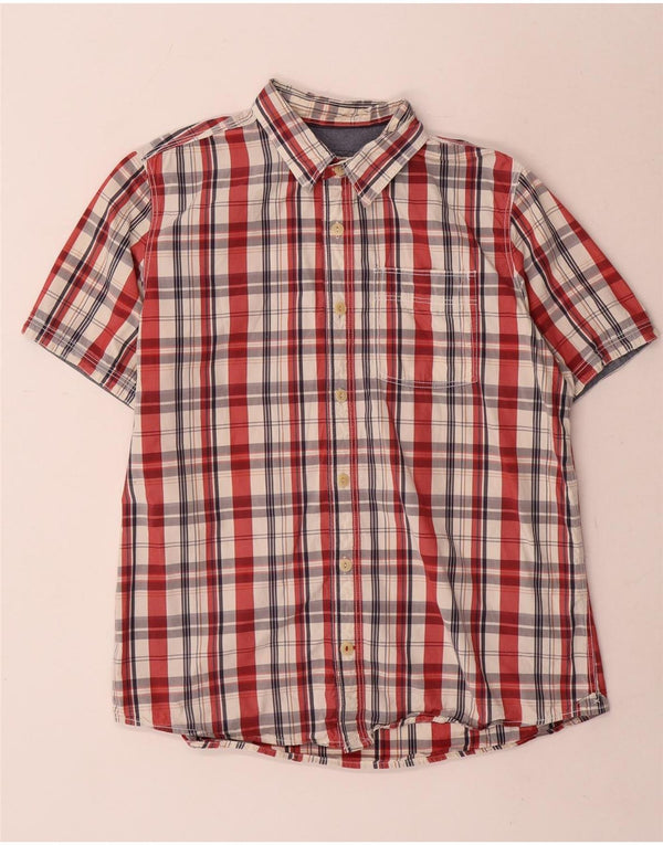 Camisa de manga corta para hombre Fat Face de algodón con cuadros rojos grandes