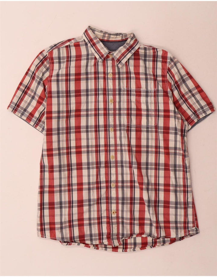 Camisa de manga corta para hombre Fat Face de algodón con cuadros rojos grandes