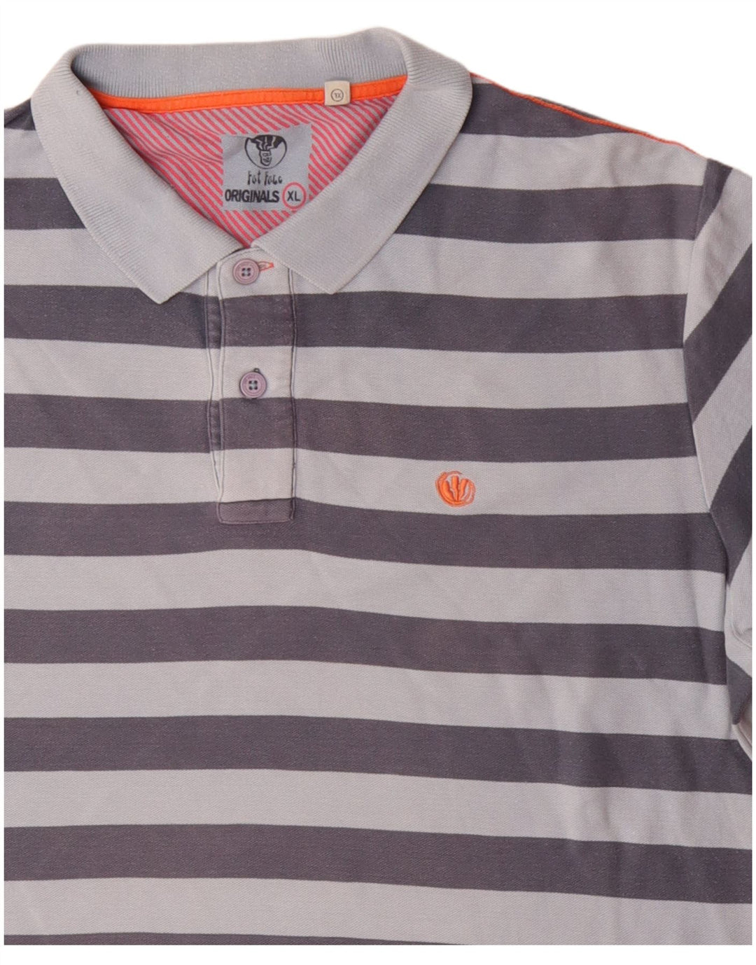 FAT FACE Polo Hombre XL Algodón Rayas Azul