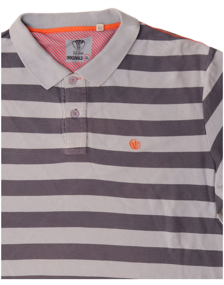 FAT FACE Polo Hombre XL Algodón Rayas Azul