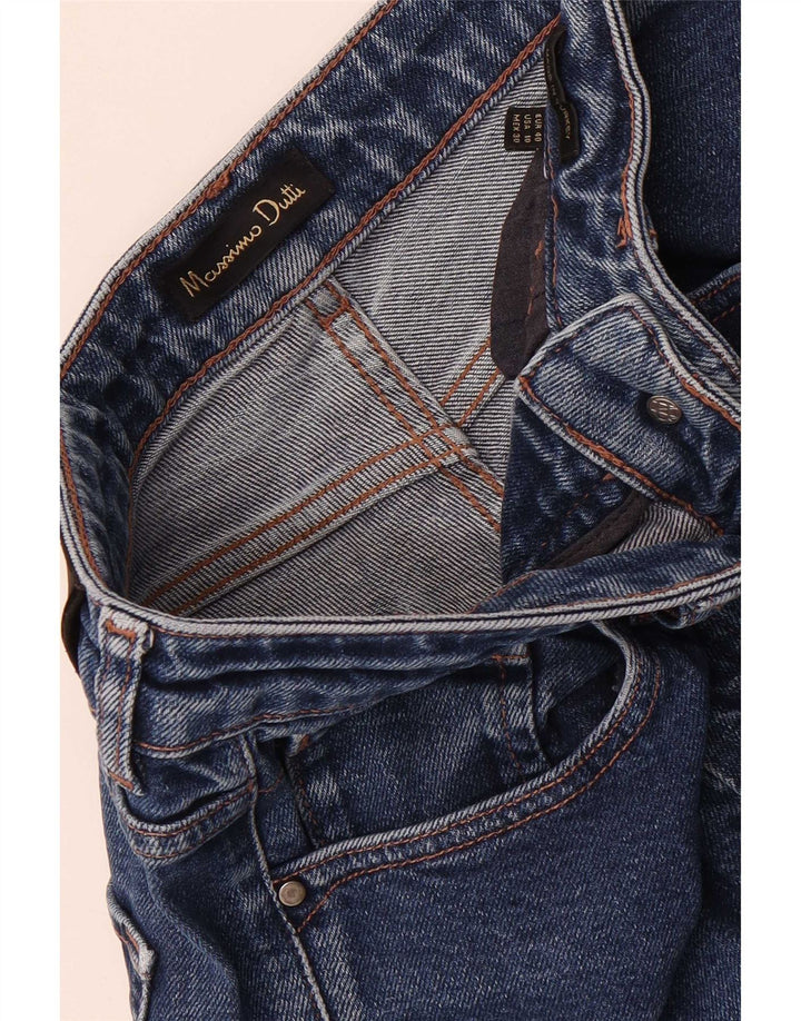 Massimo Dutti Vaqueros Cropped De Cintura Alta Mujer EU 40 Medium W30 L26 Azul