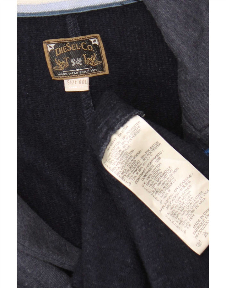 Diesel Chaqueta tipo blazer con doble botonadura para hombre UK 44 2XL Algodón azul marino
