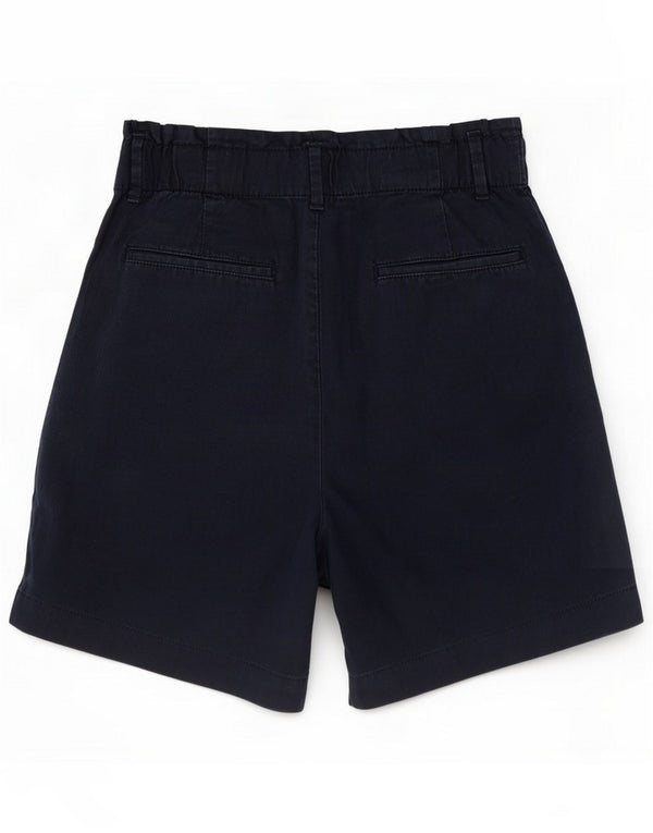 Marks & Spencer pantalones cortos chinos de cintura alta para mujer UK 12 Medium W28 Azul marino