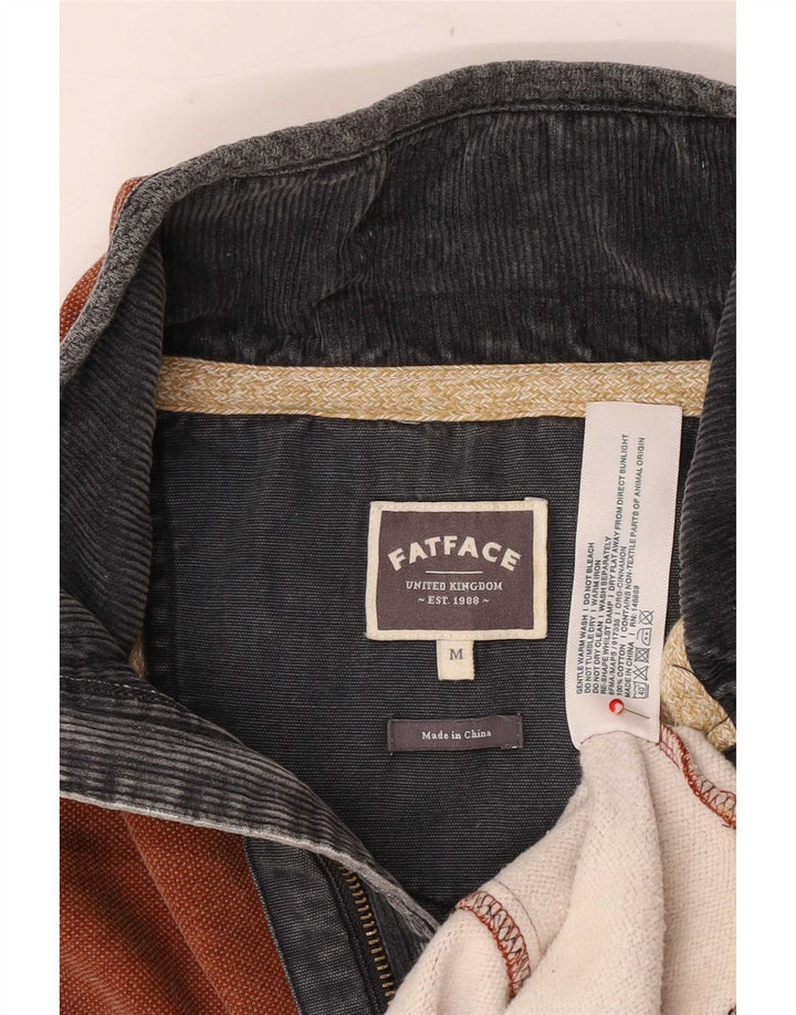 Sudadera con capucha y cuello con cremallera para hombre Fat Face Jersey de algodón marrón medio