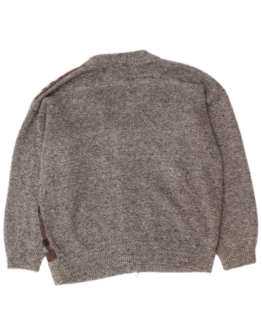 VINTAGE Suéter cárdigan para hombre 2XL Gris Argyle/Diamante Acrílico