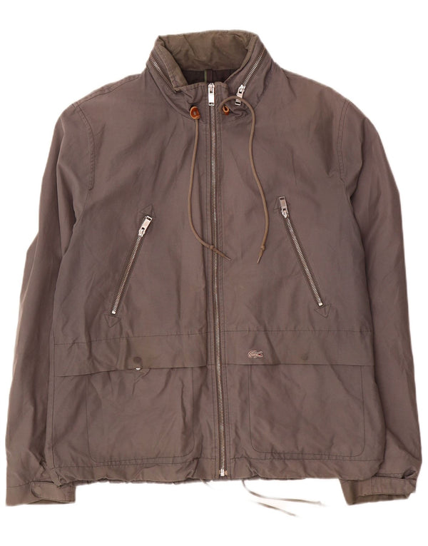 Lacoste Chaqueta bomber con capucha para hombre IT 52 XL Algodón gris