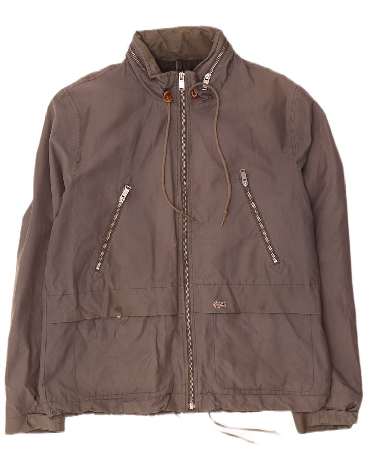 Lacoste Chaqueta bomber con capucha para hombre IT 52 XL Algodón gris