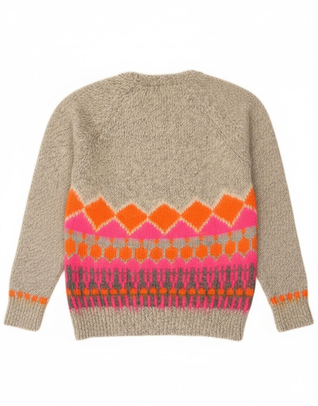 Superdry Suéter tipo jersey con cuello redondo para mujer Reino Unido 44 Gris medio Fair Isle