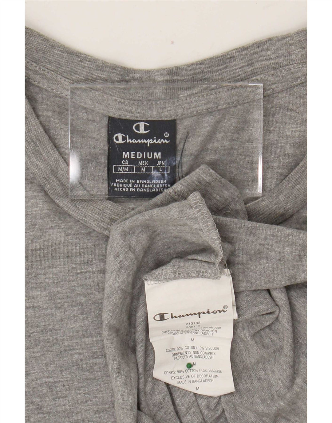 Champion Camiseta para hombre Top de algodón moteado gris medio