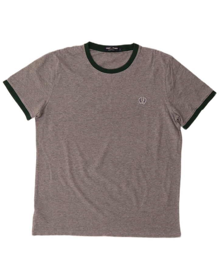 FRED PERRY Camiseta para hombre Top Grande Gris Algodón