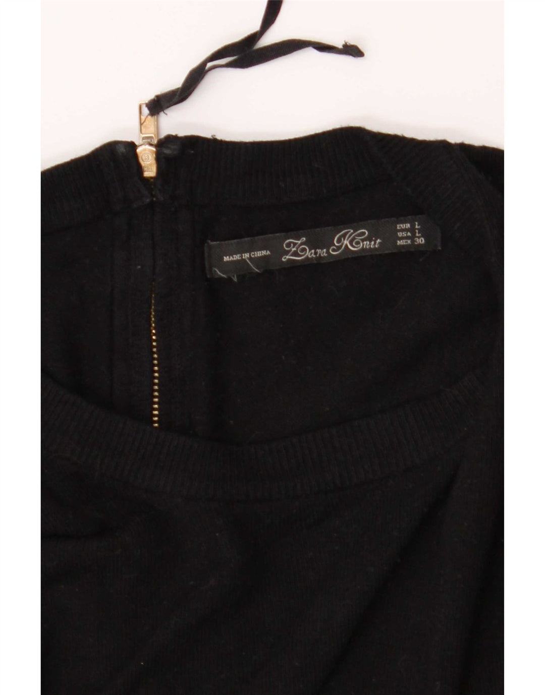 Zara - Jersey con cuello y botones para mujer, talla 46, color negro
