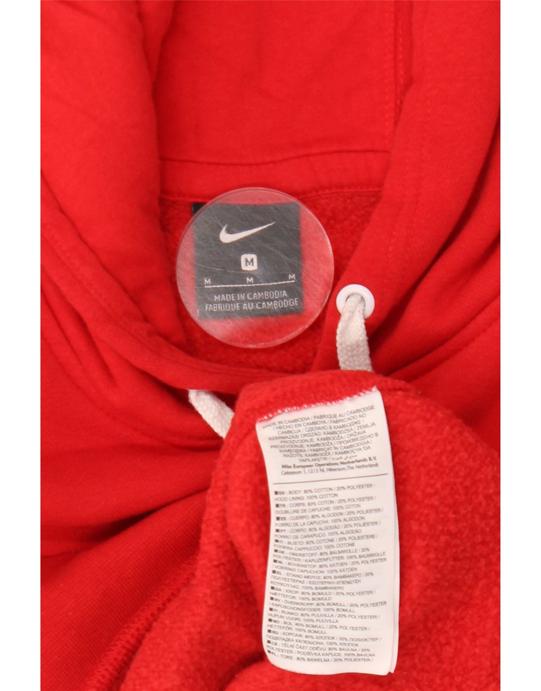 Nike - Sudadera con capucha para hombre, color rojo medio, algodón