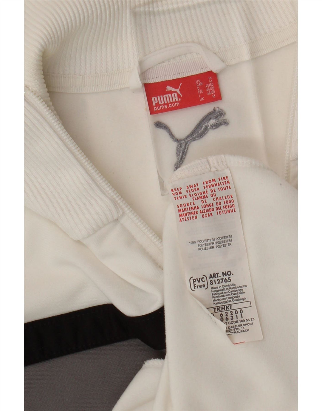 Puma Chaqueta De Chándal Superior Para Hombre Poliéster Color Block Blanco Mediano