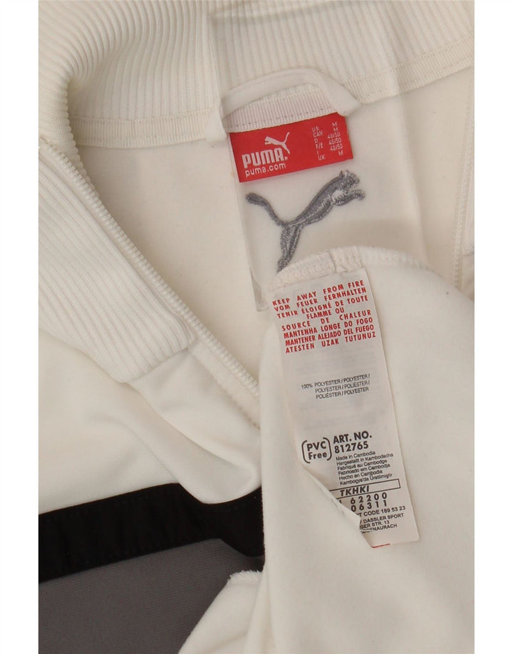 Puma Chaqueta De Chándal Superior Para Hombre Poliéster Color Block Blanco Mediano