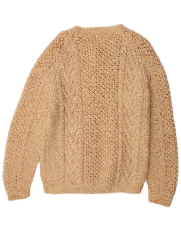 Vintage mujer Cardigan suéter Reino Unido 16 grande beige