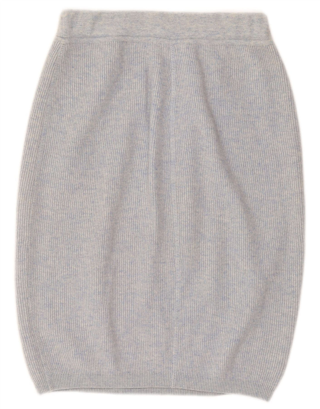 Vintage mujer punto burbuja falda grande W32 lana azul