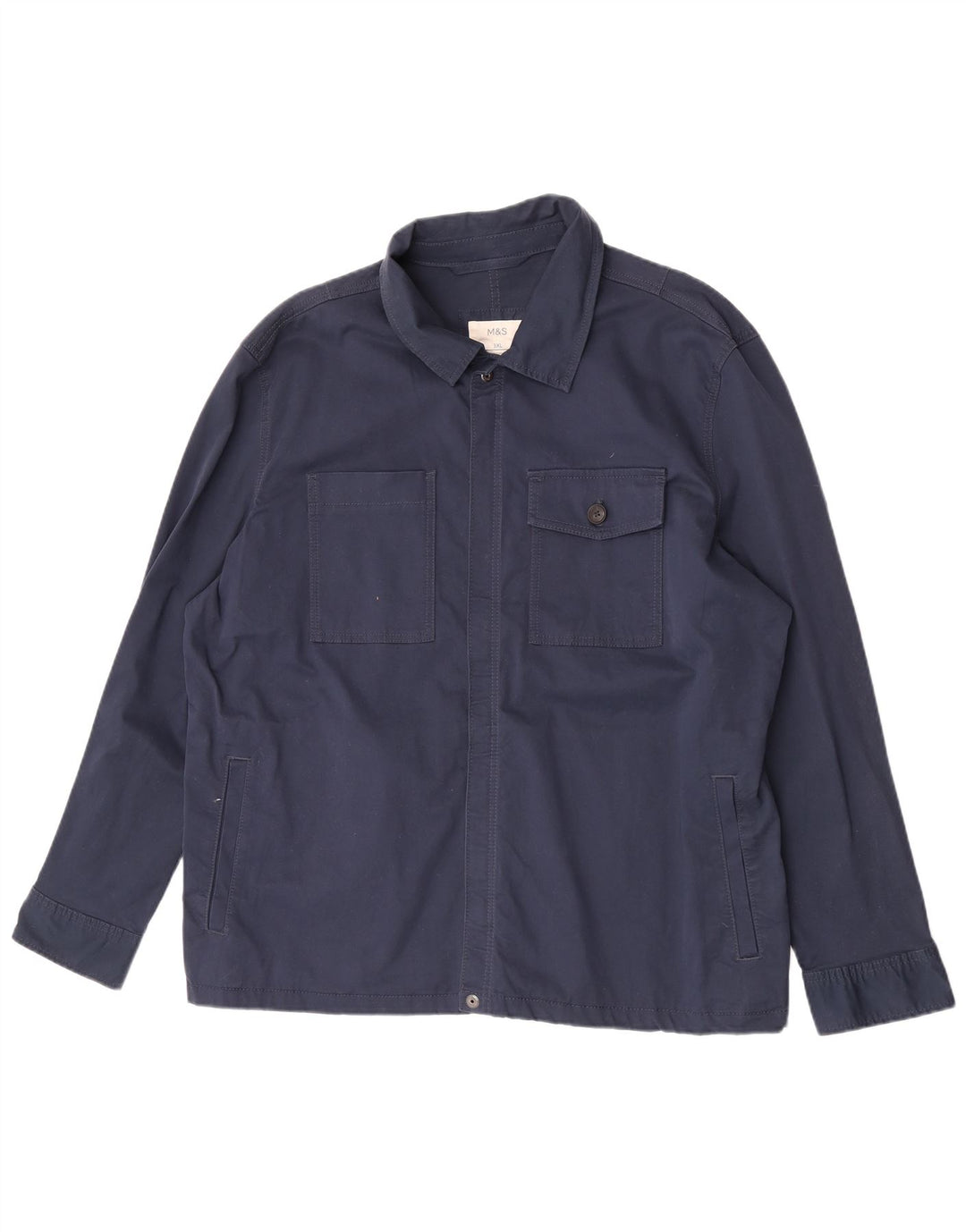 Marks & Spencer - Camisa para hombre, talla 3XL, algodón azul marino
