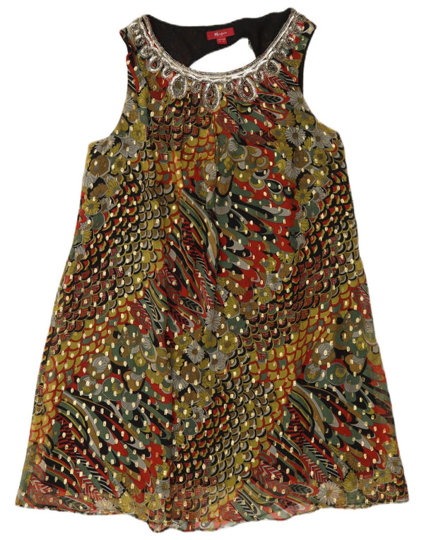 Monsoon Vestido acampanado sin mangas para mujer ES 40 XL Verde Floral